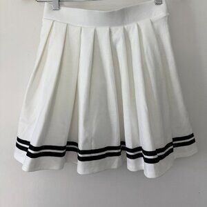 Pleated mini skirt wild fable white w/ navy stripe size XS